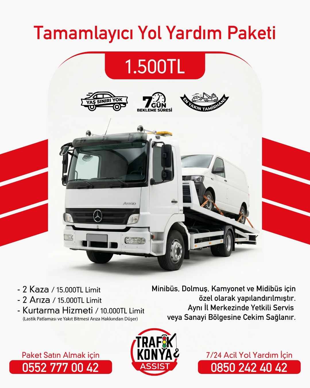 Tamamlayıcı Paket Yol Yardım - Konya çekici ve yol yardım hizmeti